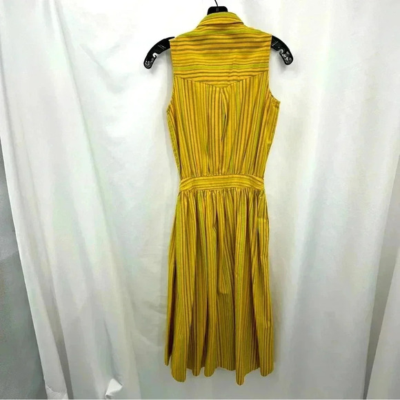 Liz Claiborne Sport Womens Summer Dress 4P Yellow Sleeveless Midi Button Closure - Picture 2 of 9